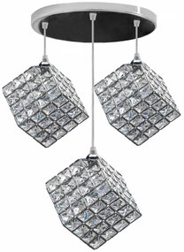 LAMPA WISZĄCA GLAMOUR KOSTKA APP722-3PR CHROM