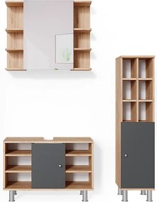 Zestaw mebli łazienkowych złoty dąb energetyczny 60x32x54 fynn