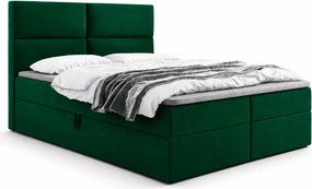 Łóżko kontynentalne Devon boxspring z materacem bonell i 2 pojemnikami na pościel tapicerowane