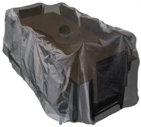 Czasza parasola ochronny na stół 220x100 cm + 6 do 8 rozkładanych krzeseł