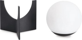 Czarna metalowa lampa stołowa LED ze ściemniaczem z plastikowym kloszem (wysokość 16 cm) Cardamom – Bizzotto