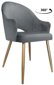 Krzesło obrotowe Velvet podstawa złota BL14