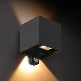 BRILAGI - Zewnętrzna oprawa ścienna LED z czujnikiem CUBE LED/6W/230V czarna IP65