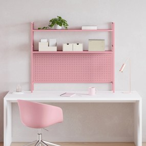 Metalowa nadstawka na biurko JENNY, 950 x 980 x 220 mm, różowa