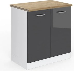 Szafka pod zlew antracyt wysoki połysk 80x60x81.6 r-line