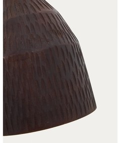 Czarna lampa wisząca z drewnianym kloszem ø 15 cm Amire – Kave Home