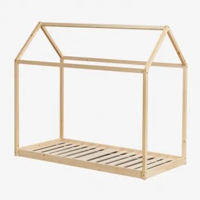 Łóżko Na Materac 90 Cm Z Drewna Obbit Kids Naturalna & 90 X 190 Cm - Sklum