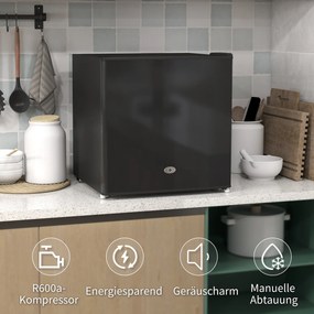 HOMCOM Mini Zamrażarka 35 L, elektryczna, wolnostojąca, 45 W, mini skrzynia mroźnicza, 47 x 44,2 x 48,8 cm, Czarna