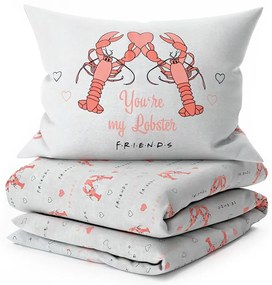 PrzytulneMieszkanie.pl PrzytulneMieszkanie.pl Bawełniana pościel FRIENDS LOBSTER szara Rozmiar pościeli: 2 szt 60 x 70 cm | 200 x 200 cm