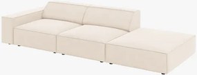 OUTLET Sofa 3-osobowa jasny beż welur 262x102x70 Jodie od Micadoni