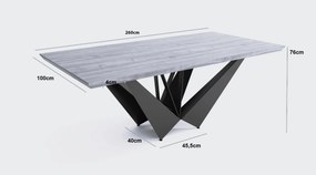 Stół BASSO Dąb do Salonu Jadalni 260 x 100 x 76 cm, Prostokątny