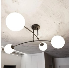 Żyrandol na drążku PREGOS 4xE14/10W/230V czarny