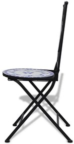 Zestaw ceramicznych krzeseł ogrodowych Zarvin - niebieski