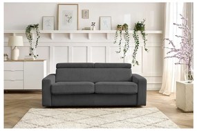 Ciemnoszara sztruksowa rozkładana sofa 215 cm Monaco – Bobochic Paris