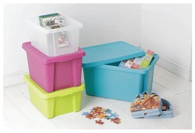 Niebieski pojemnik do przechowywania z pokrywą Curver Essentials, 45 l