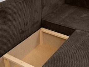 Rozkładana narożna sofa SMART COSARO ciemnobrązowa, dwustronna + 2 poduszki GRATIS