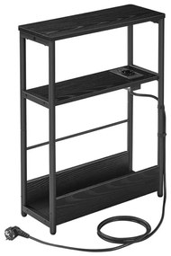 Stolik pomocniczy ROD z wbudowanym gniazdkiem i portami USB, czarny