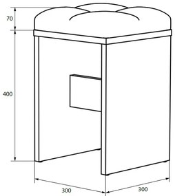 Kaszmirowy taboret welurowym siedziskiem  R2-R13