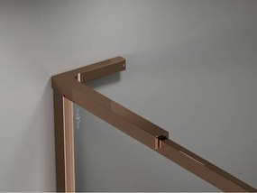 Mexen Kioto-F L ścianka prysznicowa Walk-in z ramką 95 x 202 cm, transparent 8 mm, różowe złoto - 800-095-174-60-00