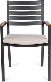 Antracytowe metalowe krzesło ogrodowe Henna – Bizzotto