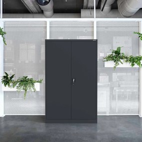 Szafa biurowa metalowa na akta antracytowa JAN II, 1150 x 1850 x 400 mm