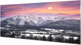 Panel szklany do Kuchni Góry w Zimowej Szacie