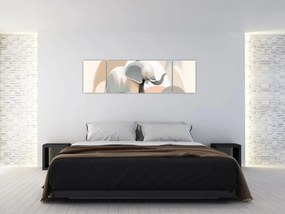 Obraz - Słoń w pastelowych kolorach (170x50 cm)