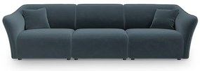 Niebieska aksamitna sofa 292 cm Tokyo – Cosmopolitan Design