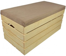 Pufa kufer skrzynia drewniana sosnowa siedzisko 80cm naturalna
