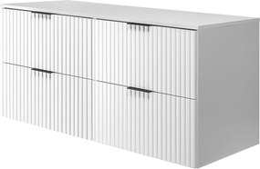 Szafka pod umywalkę, biały + czarny uchwyt, 120 ( 2 x 60) x 57 x 46 cm + Blat