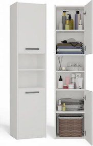 Szafka Łazienkowa Sara S40 | Biała | 40x30x170 cm | Słupek Łazienkowy, Półki