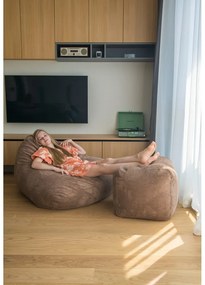 Kremowy sztruksowy worek do siedzenia Plus 50 Lounge – SLOWDOWN
