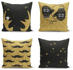 Zestaw 4 szenilowych poszewek na poduszki Minimalist Cushion Covers Winter, 42x42 cm