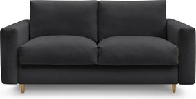 Czarna rozkładana sofa do spania 220 cm Cocoone – Bobochic Paris