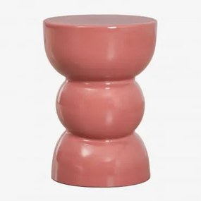 Stolik Pomocniczy Ogrodowy Okrągły Ø35 Cm Z Dolomitu Tiyi Terracota - Sklum