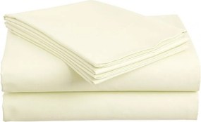 PrzytulneMieszkanie.pl Bawełniane prześcieradło 140x240 cm kremowe, 100% bawełna