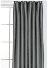 Szara aksamitna zasłona częściowo zaciemniająca (dimout) 530x225 cm Velto – Filumi
