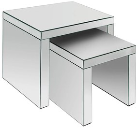 Zestaw 2 stolików kawowych z MDF i lustra - YERVINI