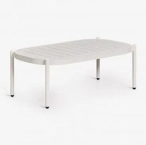 Prostokątny Stolik Kawowy Do Ogrodu 95x55 Cm Z Aluminium Duroli Lodowata Biel - Sklum