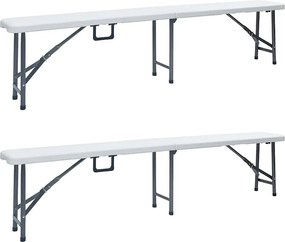 Zestaw białych ławek ogrodowych D6-C56