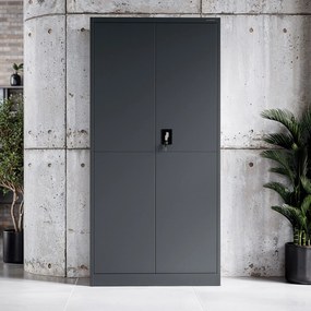 Szafa gospodarcza metalowa DAWID, 900 x 1850 x 400 mm, Smart: antracytowa