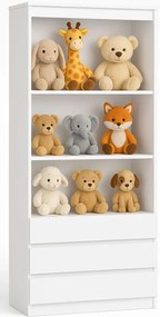 Biały dziecięcy regał na zabawki z szufladami Z1-G78