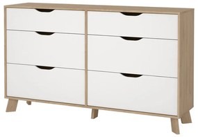 Biało-naturalna komoda w dekorze dębu 156x92x40 cm Ikast – Tvilum