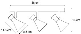 Nowoczesny reflektor sufitowy czarny 3-punktowy regulowany - Triangle Nowoczesny Oswietlenie wewnetrzne
