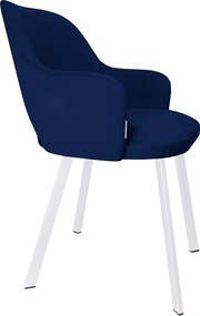 Krzesło Milano tkanina Welur noga metalowa : Kolor nogi - Biały profil, Kolor tkaniny - VELVET - MG16, Typ siedziska - Siedzisko obrotowe 360°