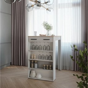 Stół barowy biały/sonoma 67x100x106 repose