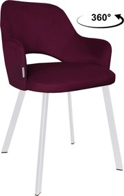 Krzesło Milano tkanina Welur noga metalowa : Kolor nogi - Biały profil, Kolor tkaniny - VELVET - MG02, Typ siedziska - Siedzisko obrotowe 360°