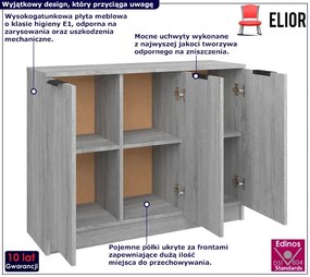 Komoda do salonu z półkami szary dąb sonoma - Garora