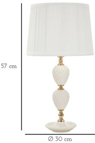 Biała lampa stołowa z tekstylnym kloszem (wysokość 57 cm) Torre – Mauro Ferretti