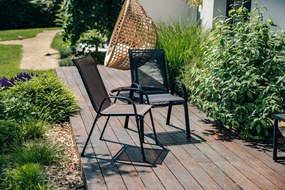 PROMOCJA Krzesła ogrodowe TAVERNO zestaw 2 szt. szare/czarne II. jakość